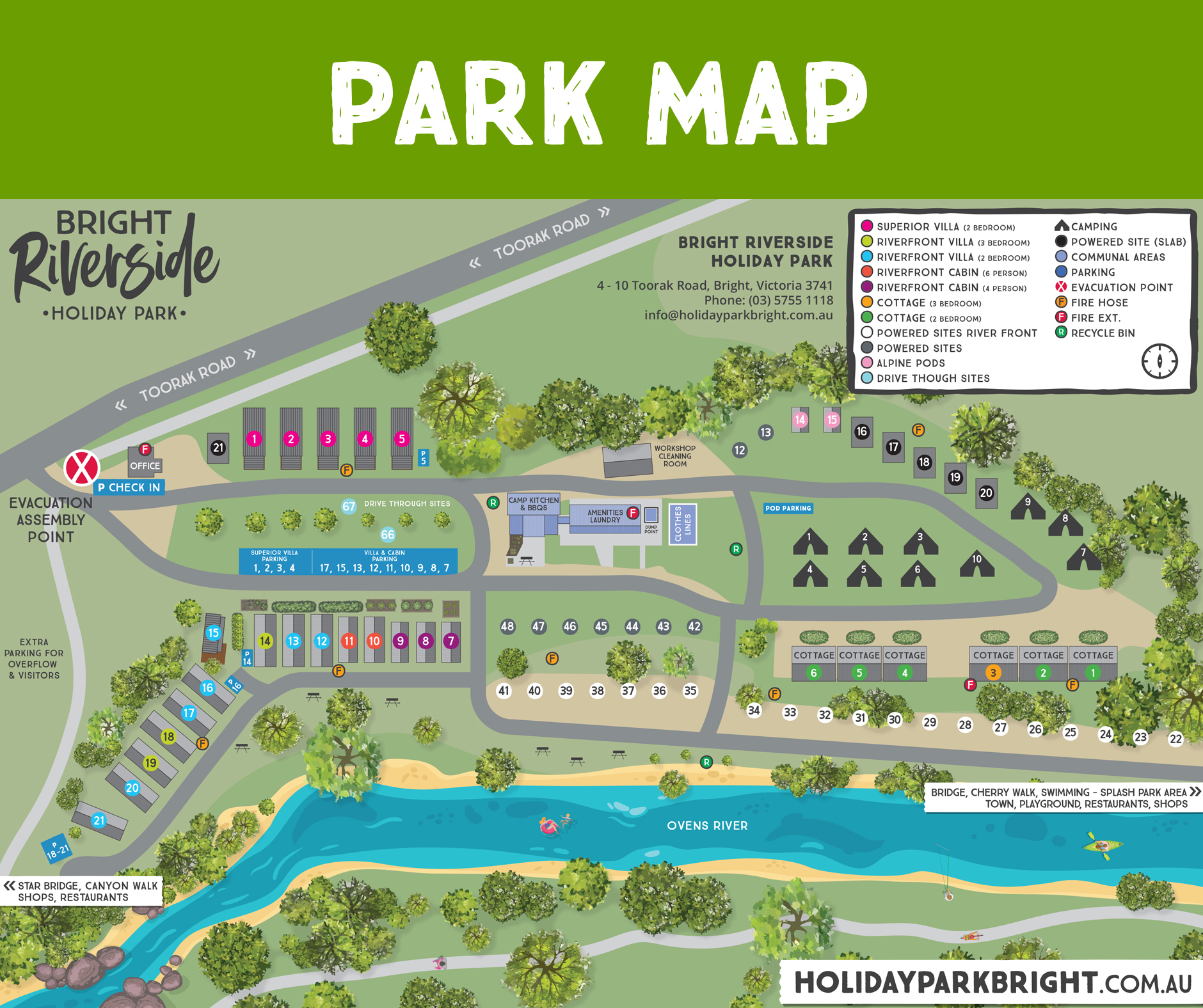 Bright Riverside Park Map
