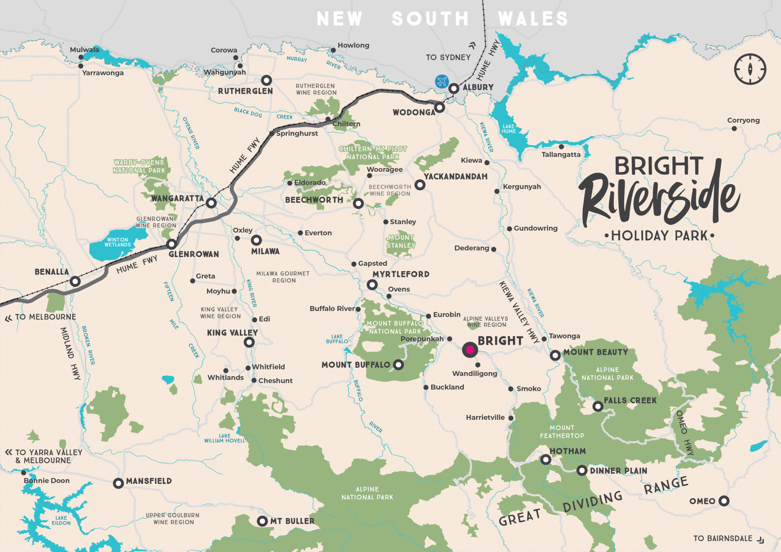 Bright and Surrounds Area Map