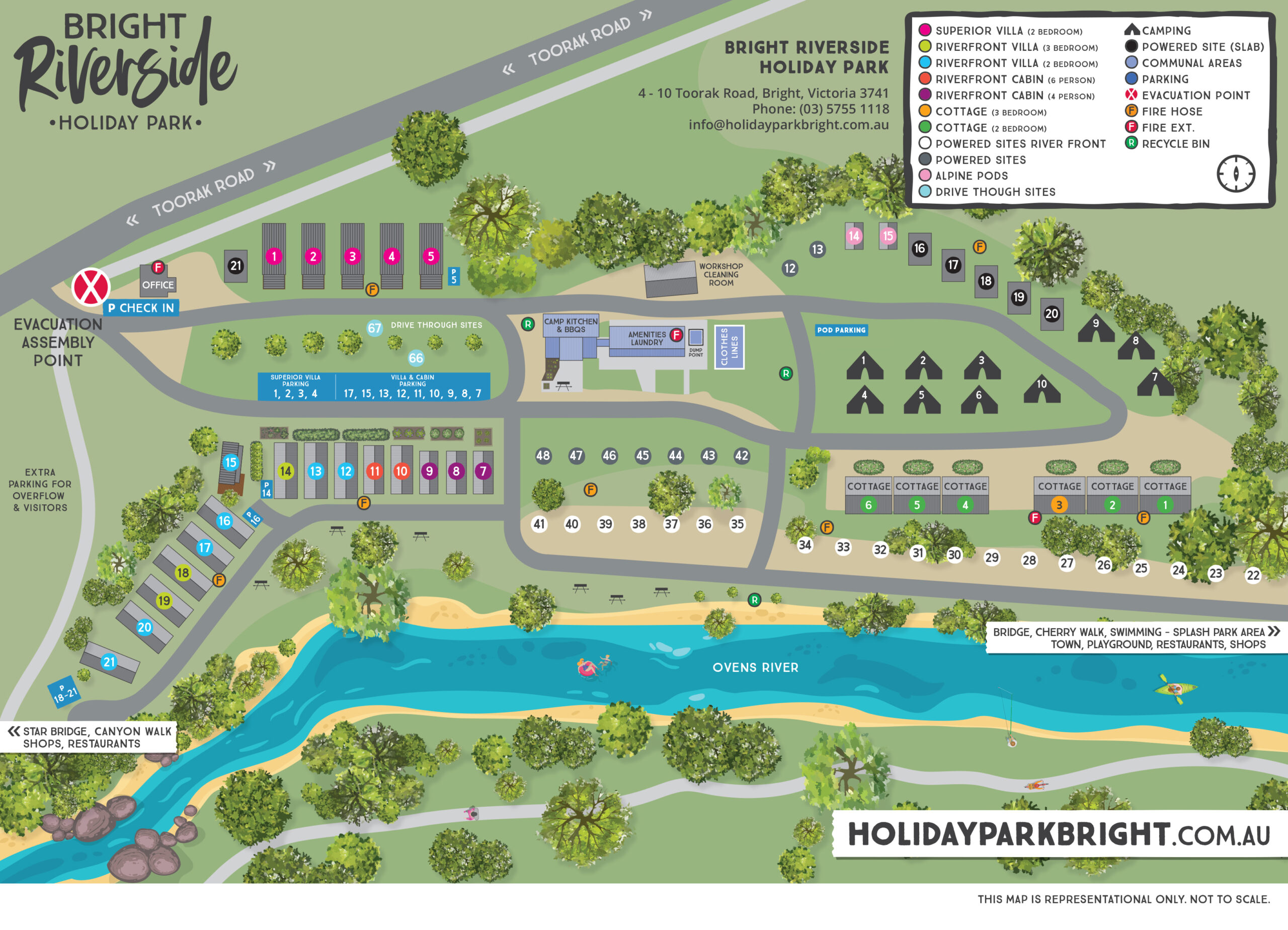 Map of Bright Riverside Holiday Park