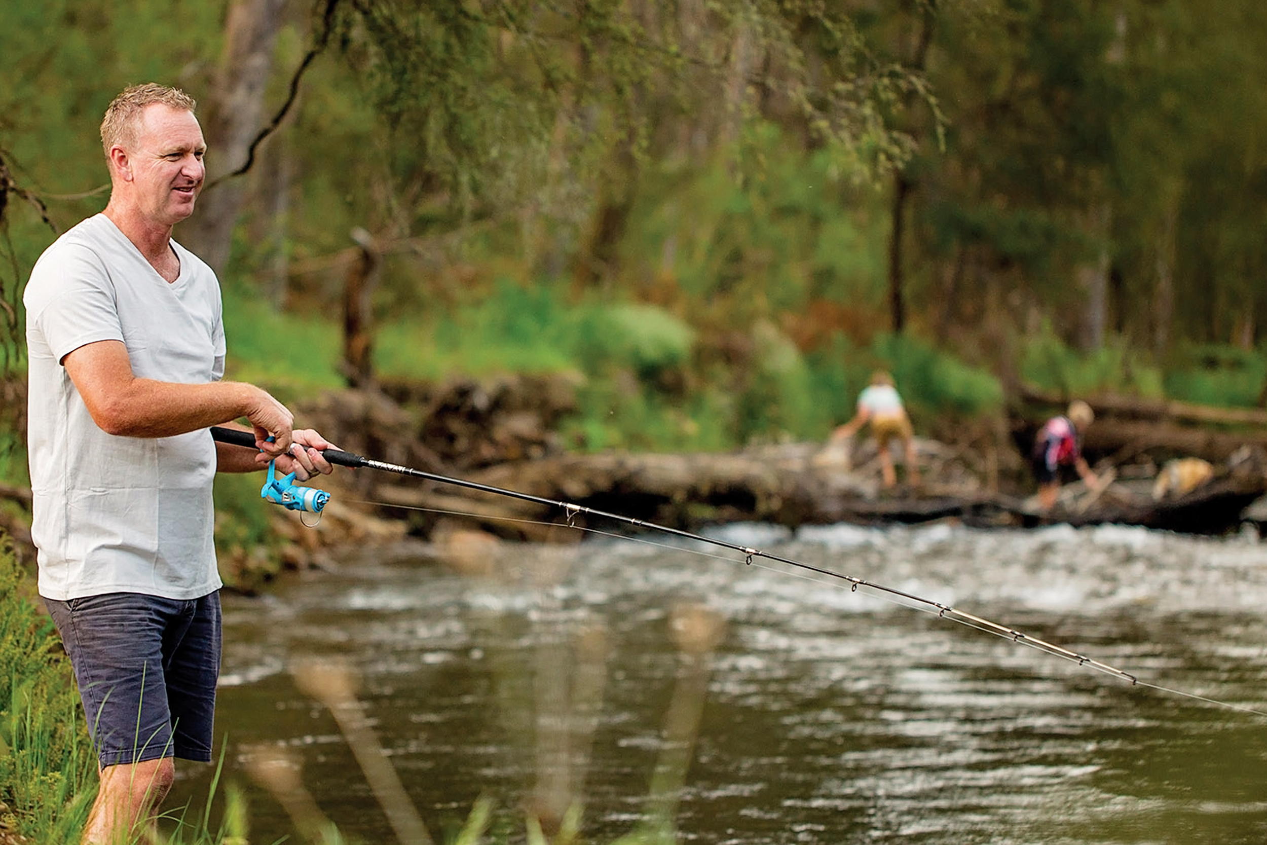 John McCabe fishing in the Ovens River